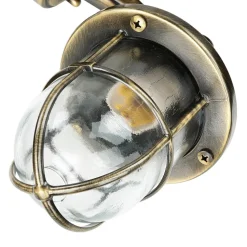 Wandleuchte außen Messing massiv Glas IP64 E27 SANTORIN