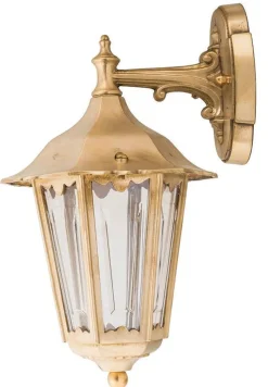 Wandleuchte Außen Messing IP43 Terrasse Hof Antik