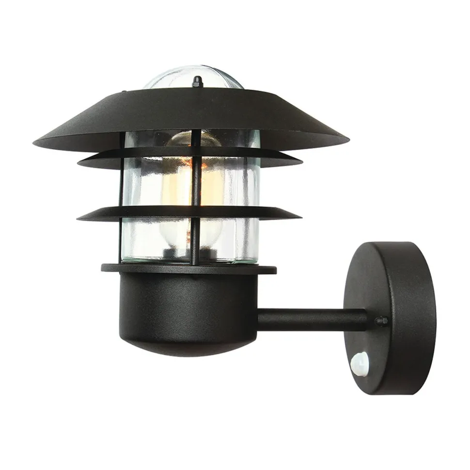 Wandleuchte Außen mit Bewegungsmelder in Schwarz