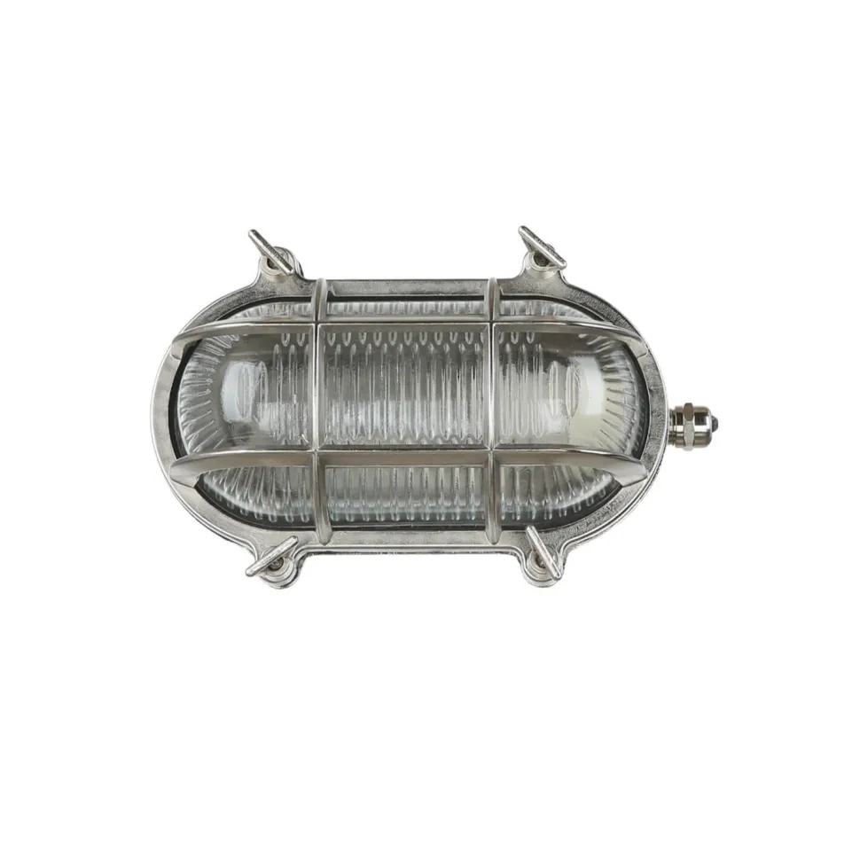 Wandleuchte Außen Nickel Maritim IP64 Echt-Messing