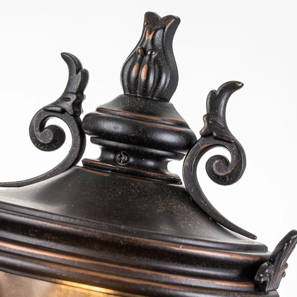 Wandleuchte außen Rauchglas Aluminium IP44 H: 43,2 cm