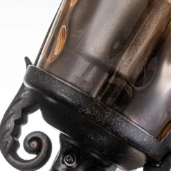 Wandleuchte außen Rauchglas Aluminium IP44 H: 43,2 cm