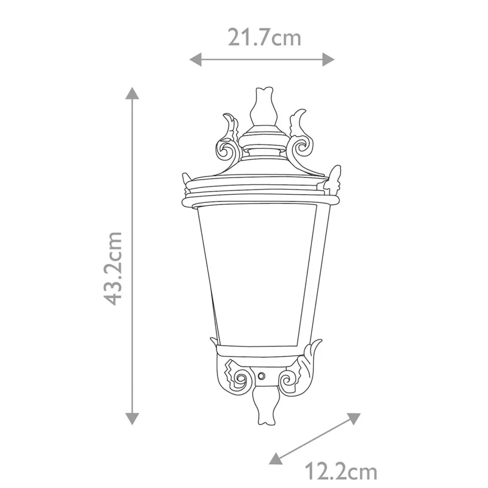 Wandleuchte außen Rauchglas Aluminium IP44 H: 43,2 cm