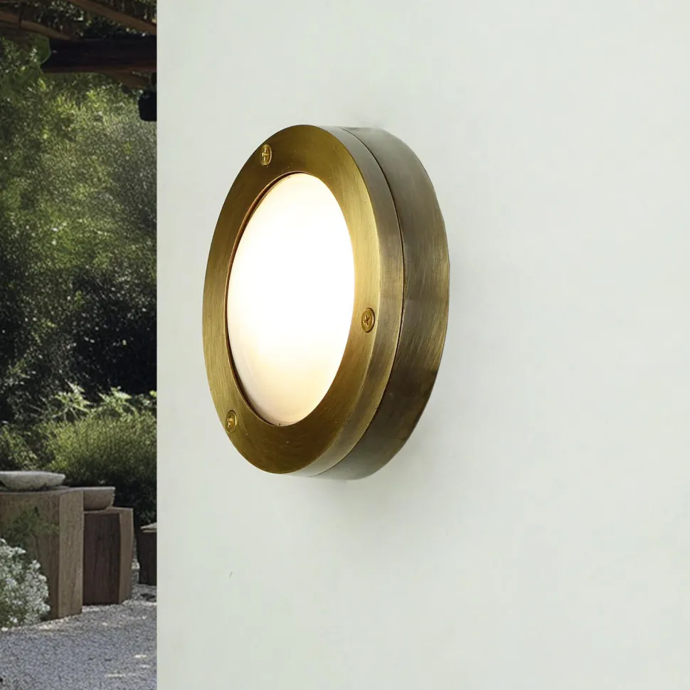 Wandleuchte Außen rostfreies Messing G9 Haus AGIA