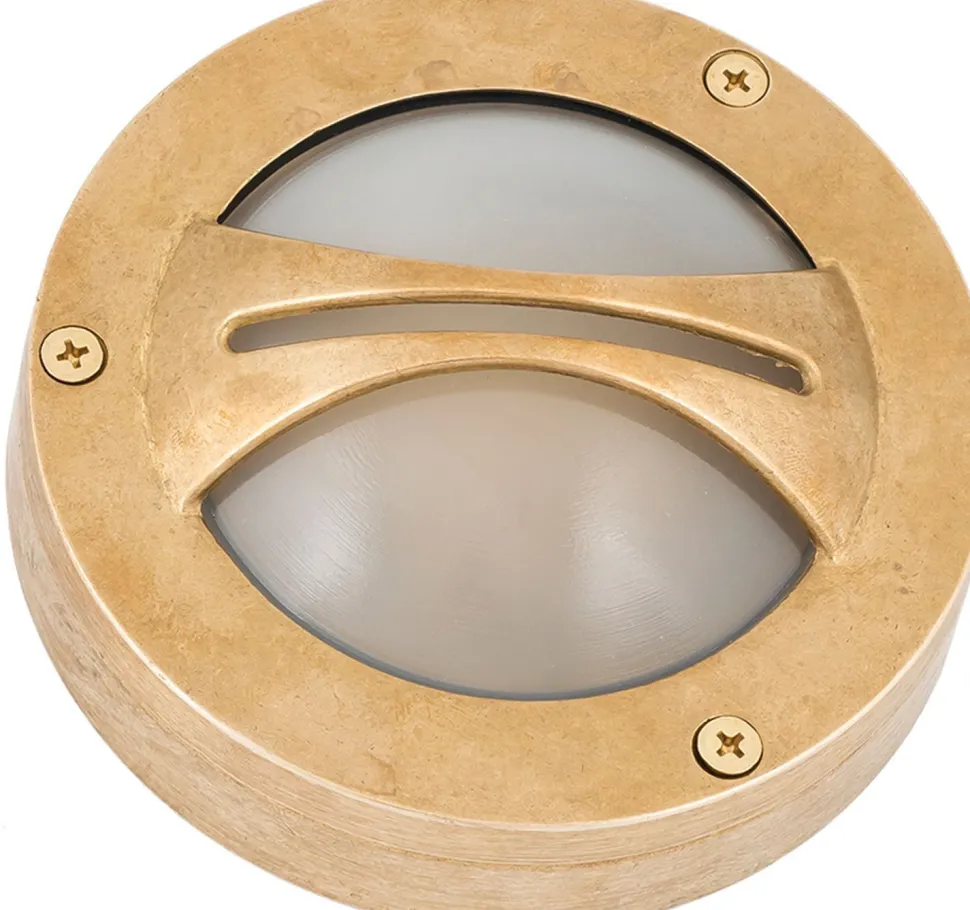 Wandleuchte Außen Rund Messing Maritim IP64 Haus