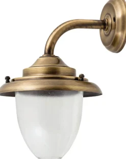 Wandleuchte Außen Rustikal Glas Messing rostfrei