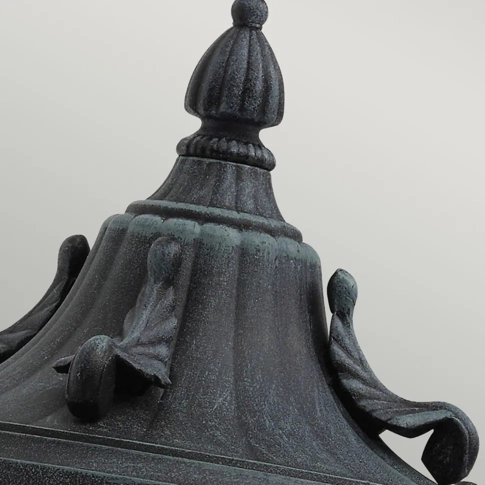 Wandleuchte außen Schwarz Grün antik Aluminium Glas IP44