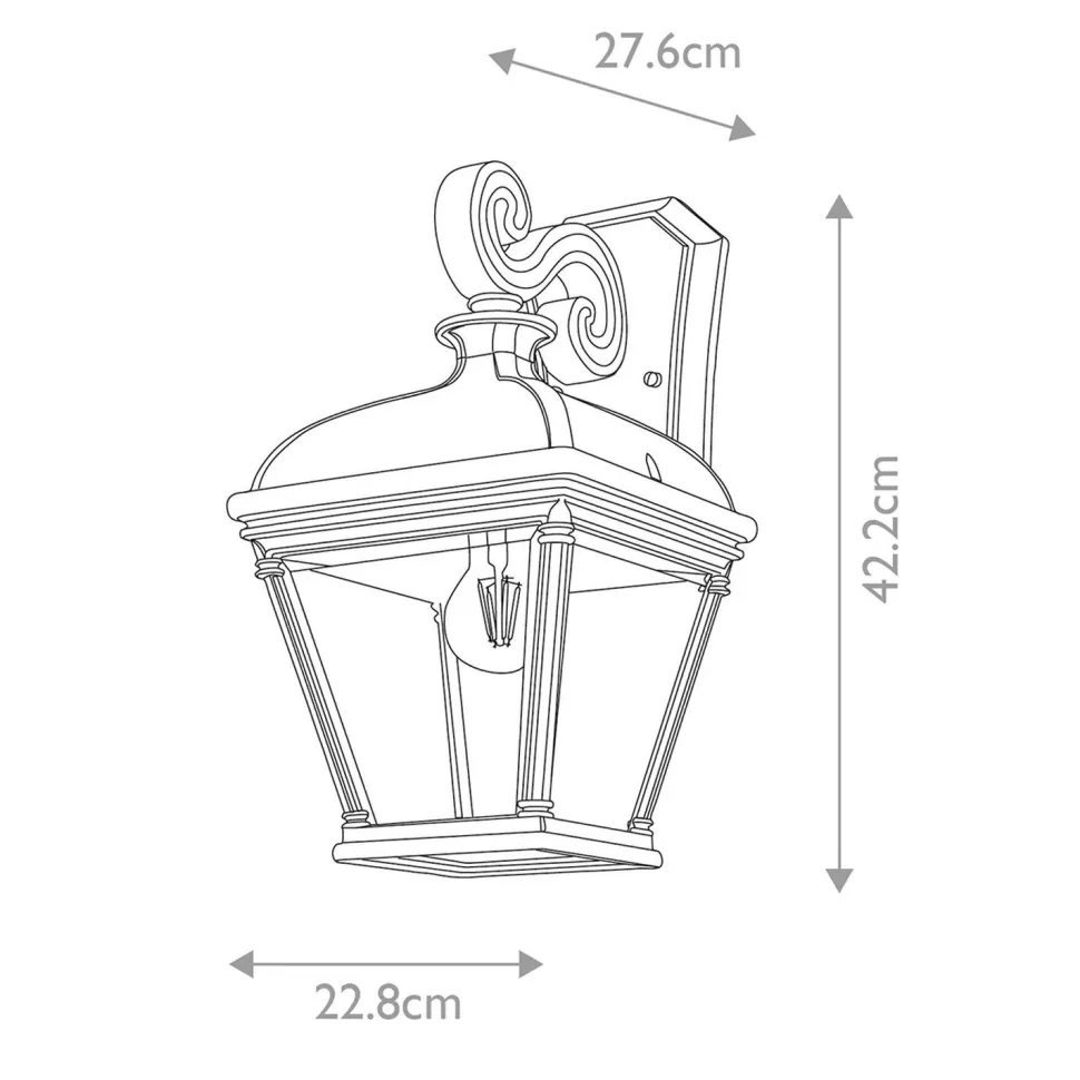 Wandleuchte außen Schwarz 42,2 cm hoch IP44 E27