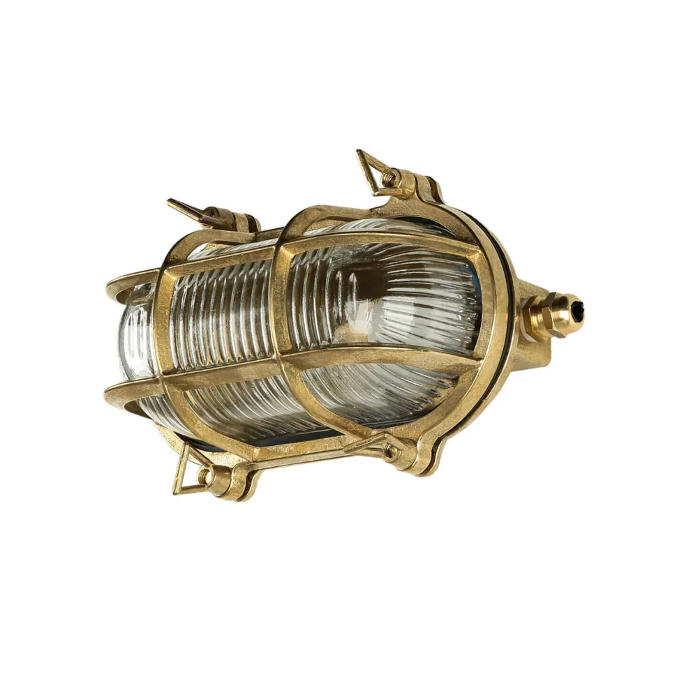 Wandleuchte Außen SKIATHOS Echt Messing Maritim