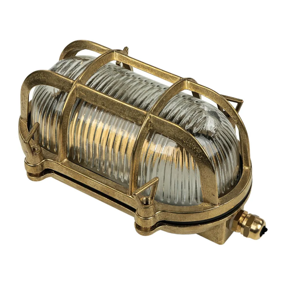 Wandleuchte Außen SKIATHOS Echt Messing Maritim