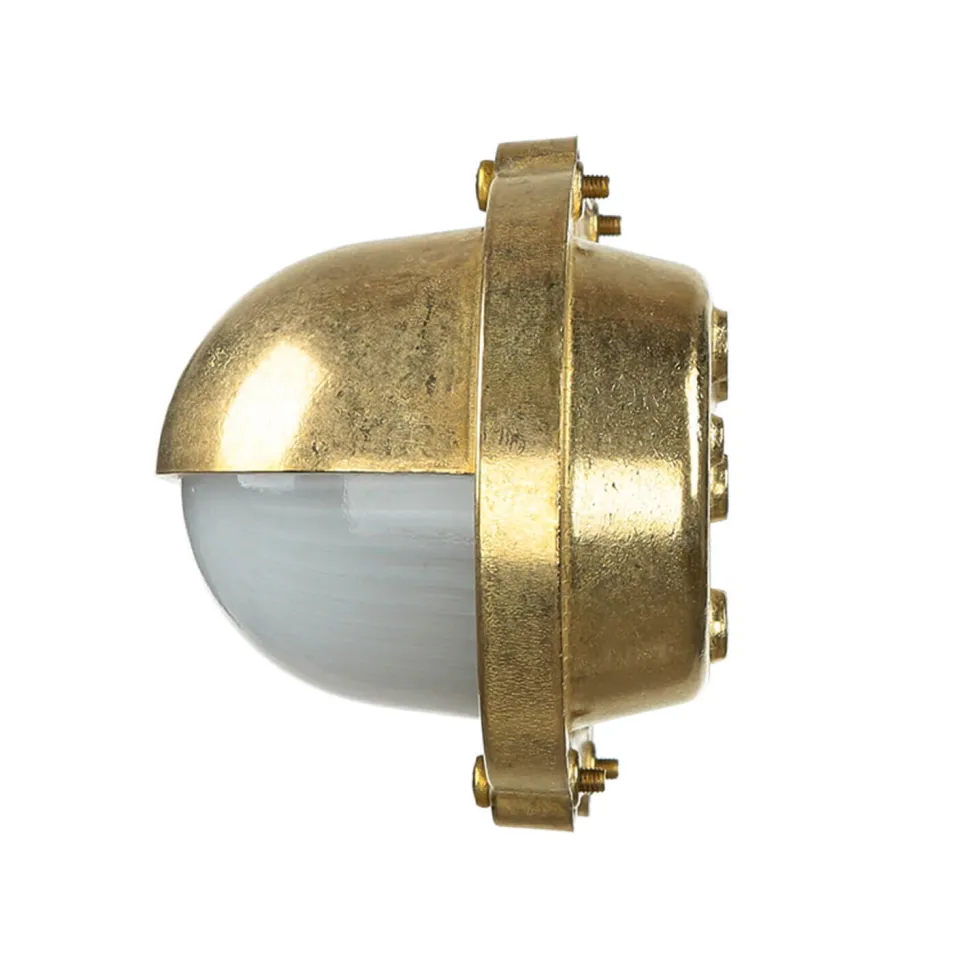 Wandleuchte Außen Terrasse Messing oval Maritim