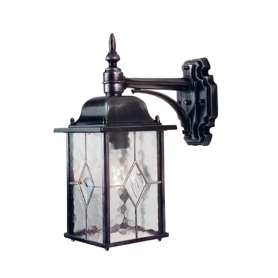Wandleuchte Außen Vintage Kirchenglas IP43 Haus