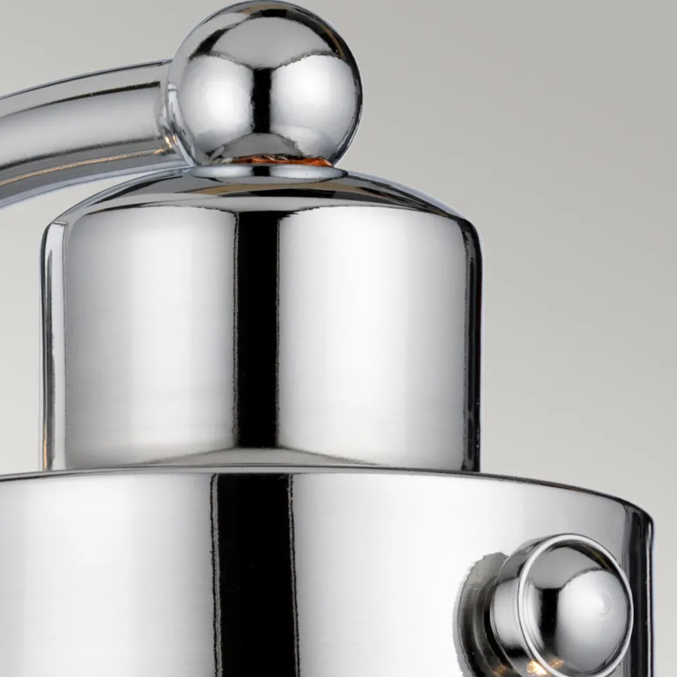 Wandleuchte Bad H: 22,1 cm IP44 E27 Chrom aus Metall Regenglas