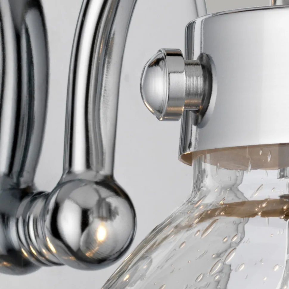 Wandleuchte Bad H: 22,1 cm IP44 E27 Chrom aus Metall Regenglas