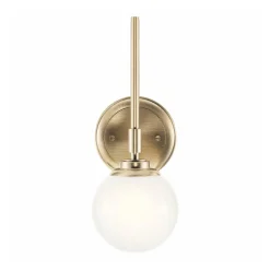 Wandleuchte Bad Kugelschirm H: 34,8 cm mit LED G9 3000K