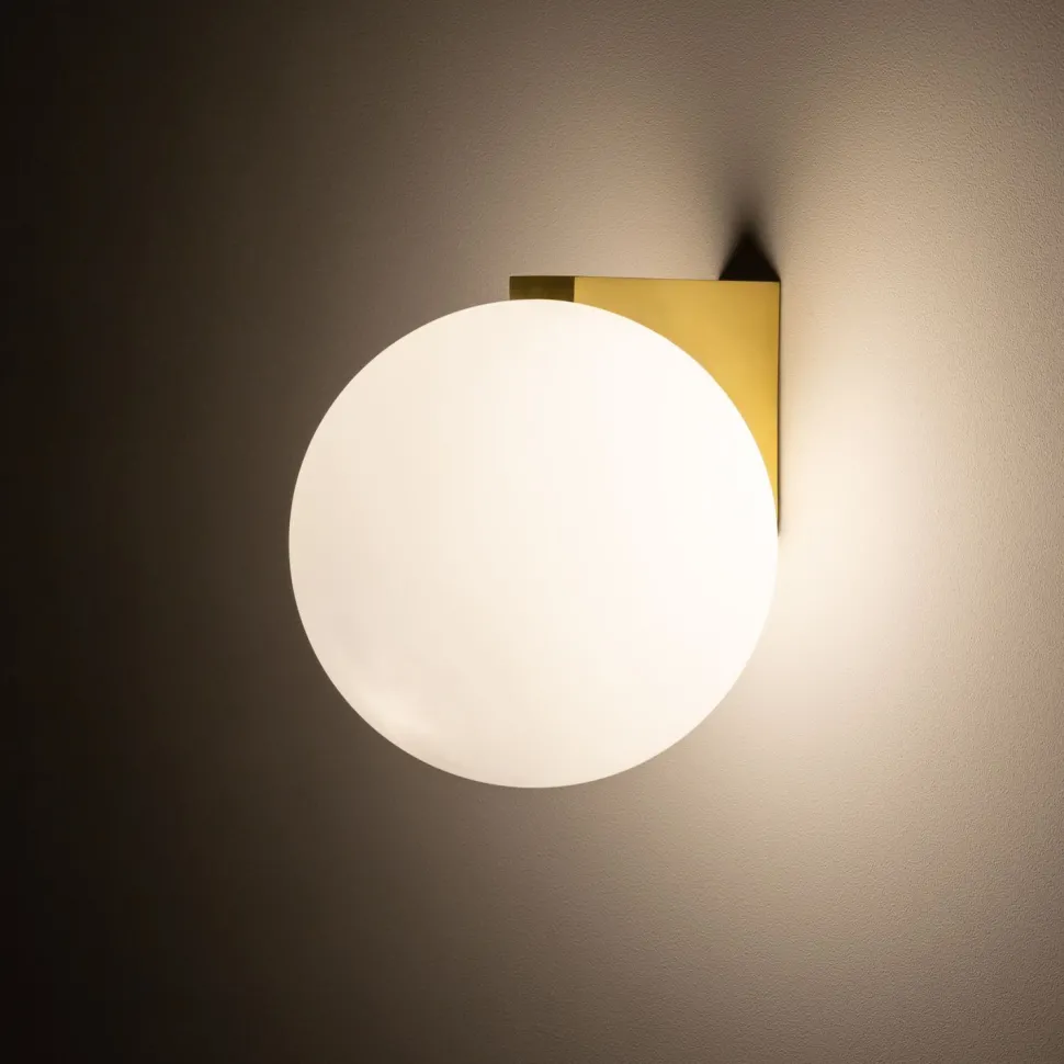 Wandleuchte Badezimmer in Messing Weiß IP44 G9 Glas Metall