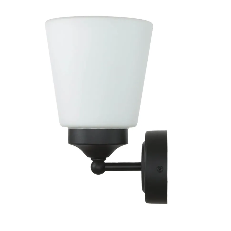 Wandleuchte Badezimmer Weiß Schwarz Metall IP44