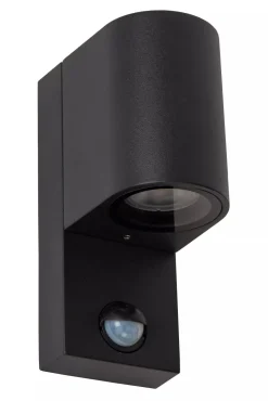 Wandleuchte Bewegungsmelder Aluminium Schwarz IP65 GU10