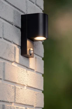 Wandleuchte Bewegungsmelder Aluminium Schwarz IP65 GU10