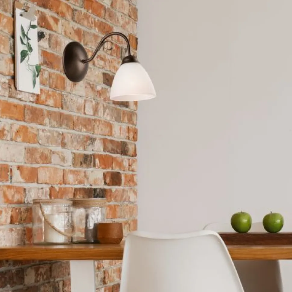 Wandleuchte Braun Glas Metall Rustikal LIRLIN