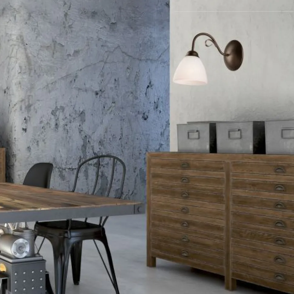 Wandleuchte Braun Glas Metall Rustikal LIRLIN