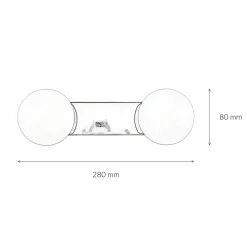 Wandleuchte BRAZOS in Chrom 2-flmg