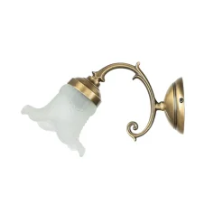 Wandleuchte Bronze hell E14 Echt-Messing Glas