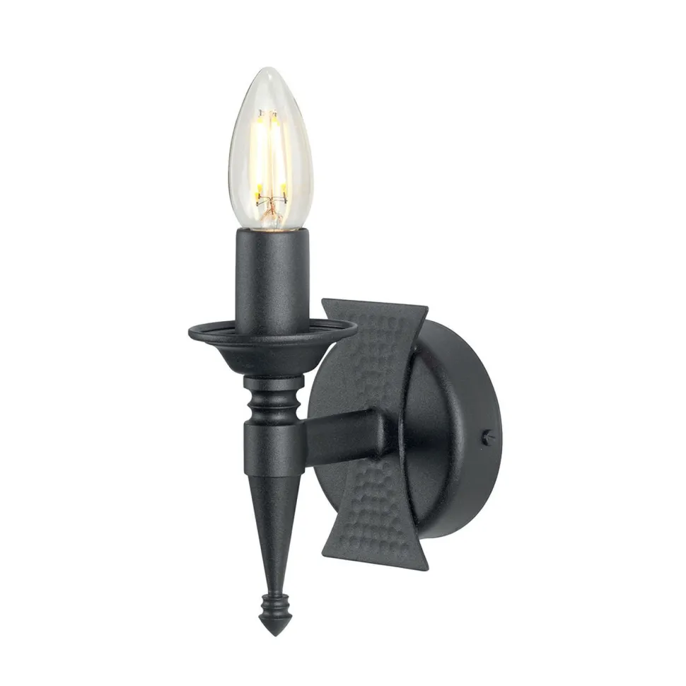 Wandleuchte CAMELOT 7 Schmiedeeisen Schwarz Lampe