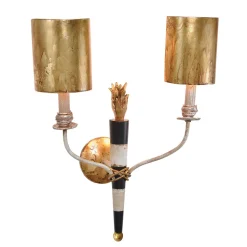 Wandleuchte CARNEVALE in Gold Schwarz B:41cm Lampe