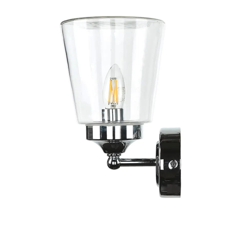 Wandleuchte Chrom Glas Klar Bali