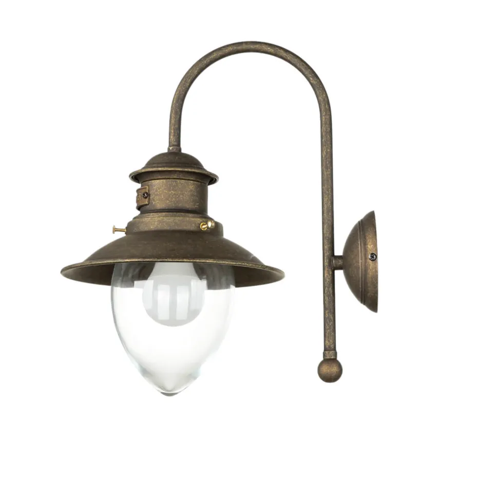 Wandleuchte Echt-Messing in Bronze Antik Al Mare