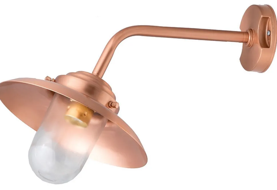 Wandleuchte Echt-Messing IP64 Maritim in Kupfer