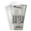 Wandleuchte EDDA in Silber 2xE14 Glas Modern Lampe