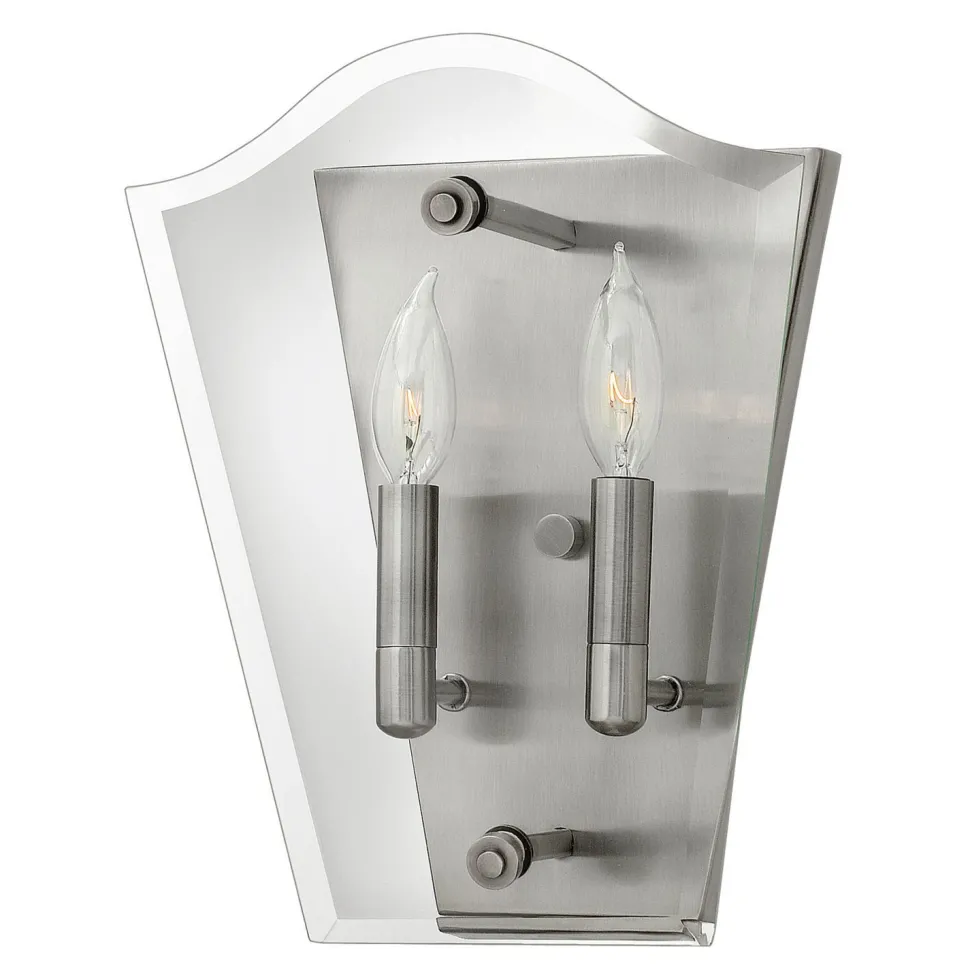 Wandleuchte EDDA in Silber 2xE14 Glas Modern Lampe