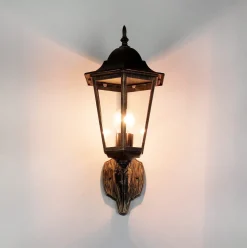 Wandleuchte für Außen Schwarz Kupfer BRISTOL II IP44 E27