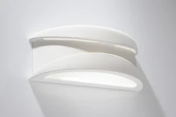 Wandleuchte Gips bemalbar Weiß Lichtmuster