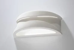 Wandleuchte Gips bemalbar Weiß Lichtmuster