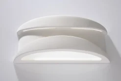 Wandleuchte Gips bemalbar Weiß Lichtmuster