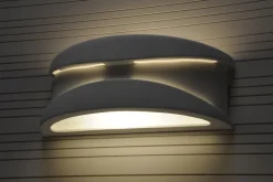 Wandleuchte Gips bemalbar Weiß Lichtmuster