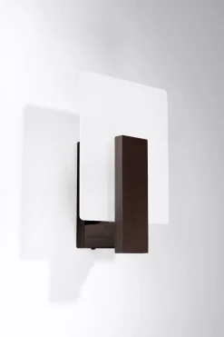 Wandleuchte Glas Holz blendarm E14 Weiß Wenge wohnlich