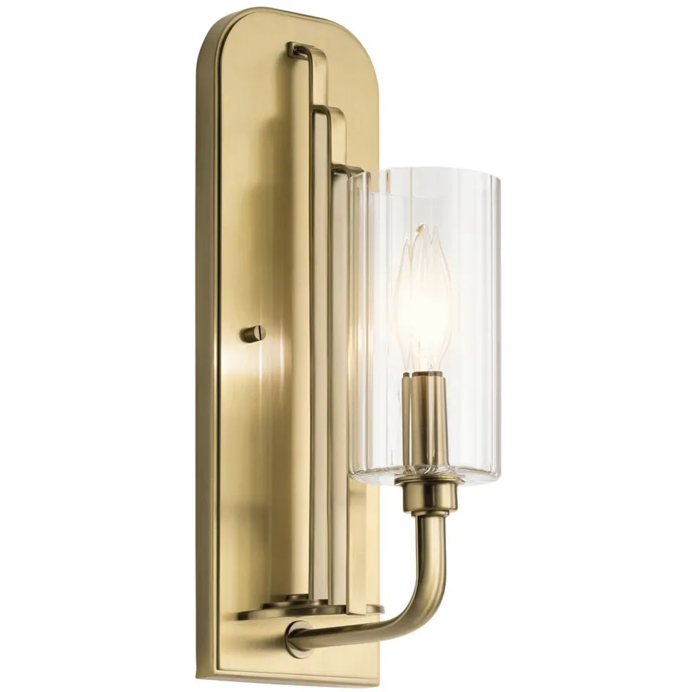 Wandleuchte Glas Metall E14 35,5 cm hoch Jugendstil