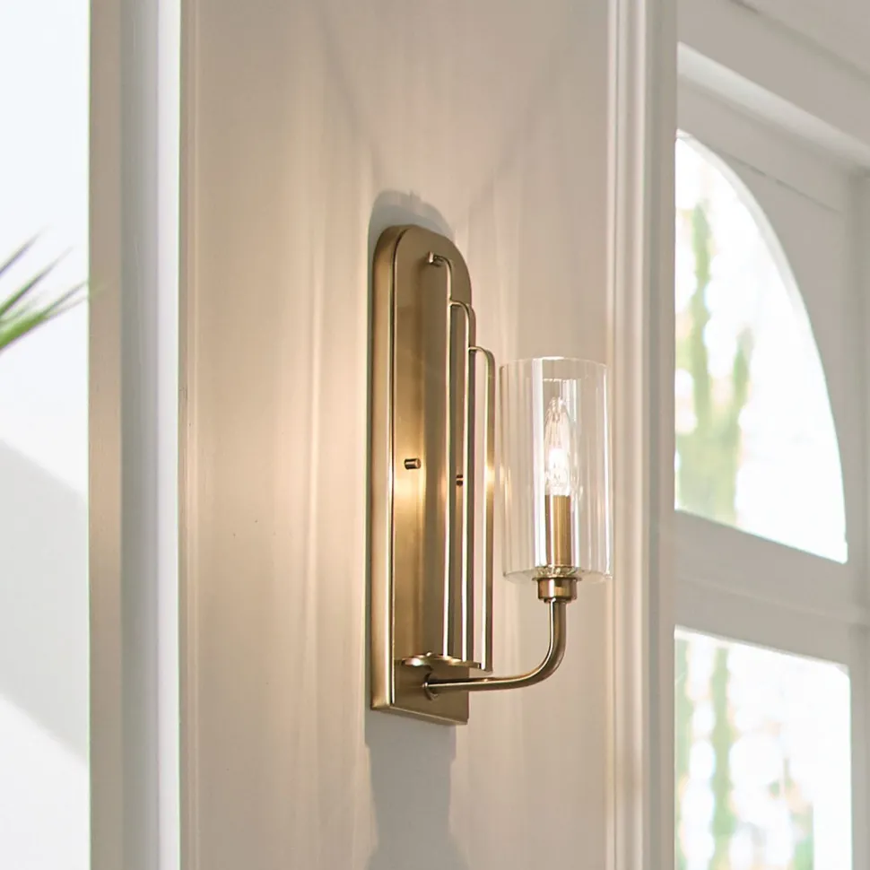 Wandleuchte Glas Metall E14 35,5 cm hoch Jugendstil