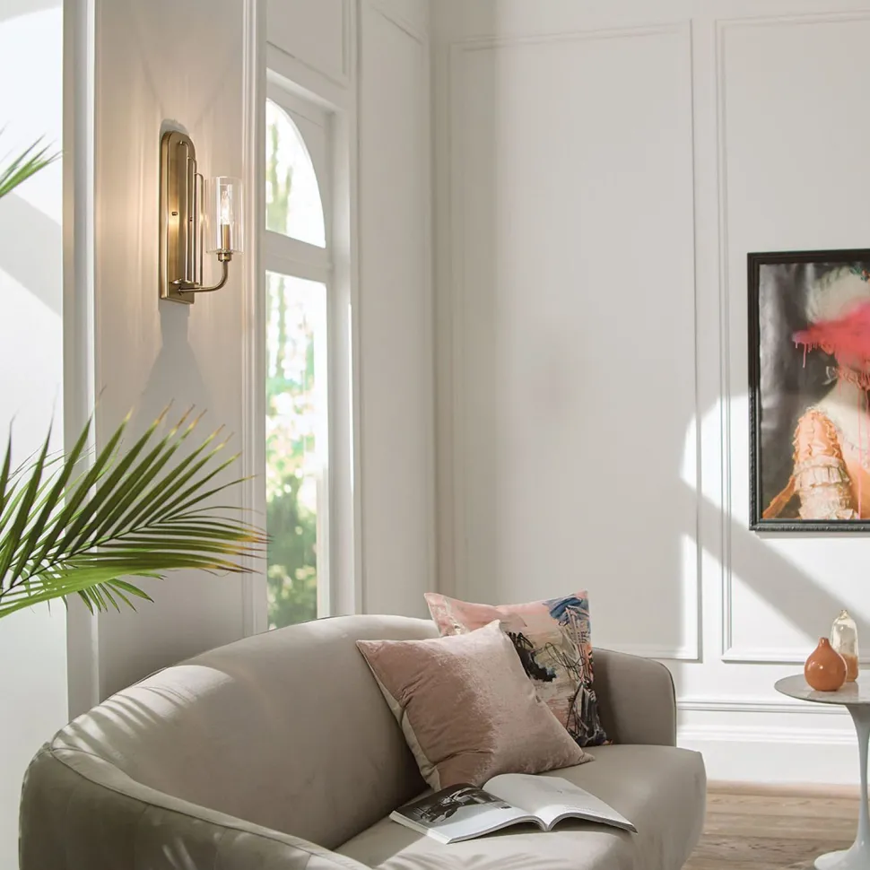 Wandleuchte Glas Metall E14 35,5 cm hoch Jugendstil