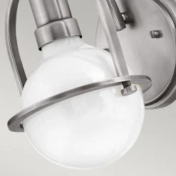 Wandleuchte Glas Metall E27 H: 23,3 cm Kugel Schirm