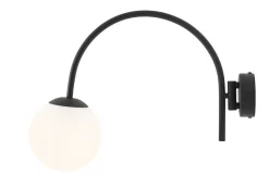 Wandleuchte Glas Metall Schwarz E14 blendarm Modern