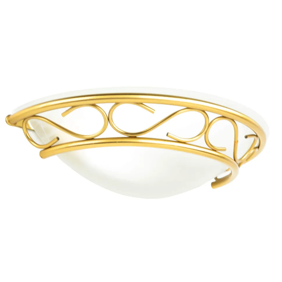 Wandleuchte Glas Schirm in Weiß Messing