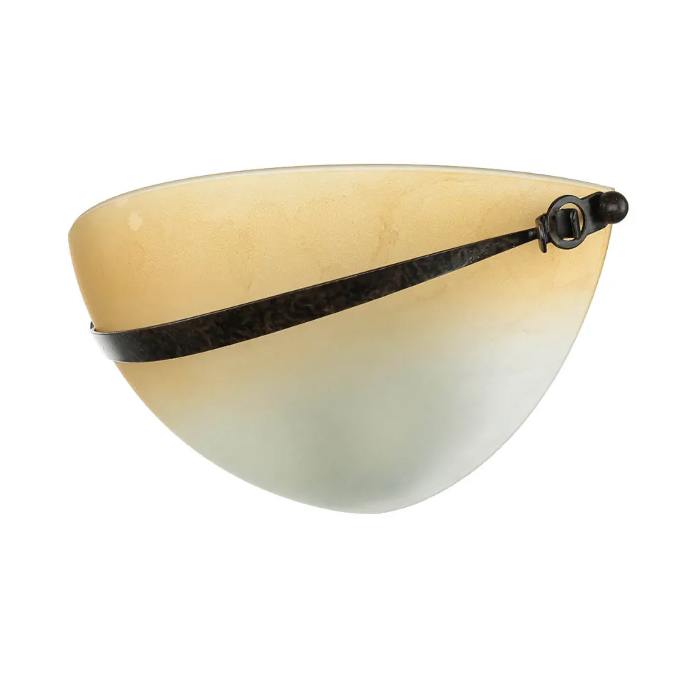 Wandleuchte Glas Schirm Orange Bronze Rustikal innen