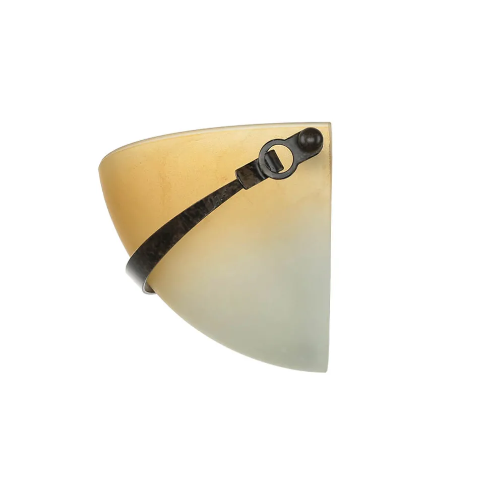 Wandleuchte Glas Schirm Orange Bronze Rustikal innen