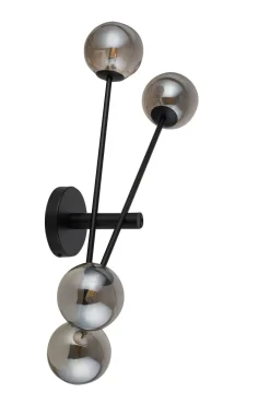 Wandleuchte Grau Glas Metall Mehrflammig G9 B:78 cm