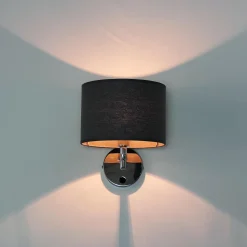 Wandleuchte Grau Metall Stoff